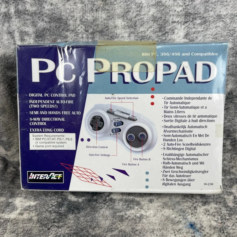 Vtg Interact PC ProPad SV-230 IBM 386 486 Game‎ Controller Sealed Big Box New